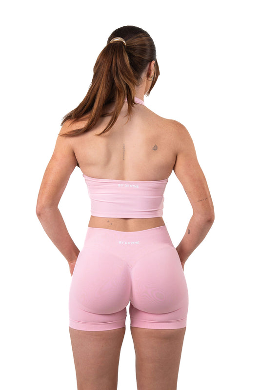 Elevate Halter Singlet - Baby Pink