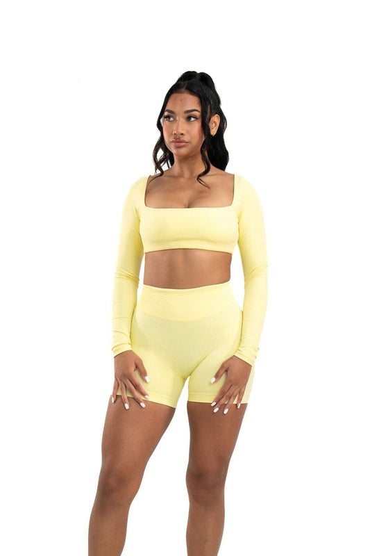 Evolve Long Sleeve Crop - Butter - by devine co