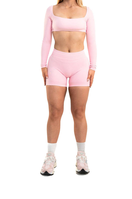 Evolve Seamless Scrunch Shorts - Baby Pink - by devine co