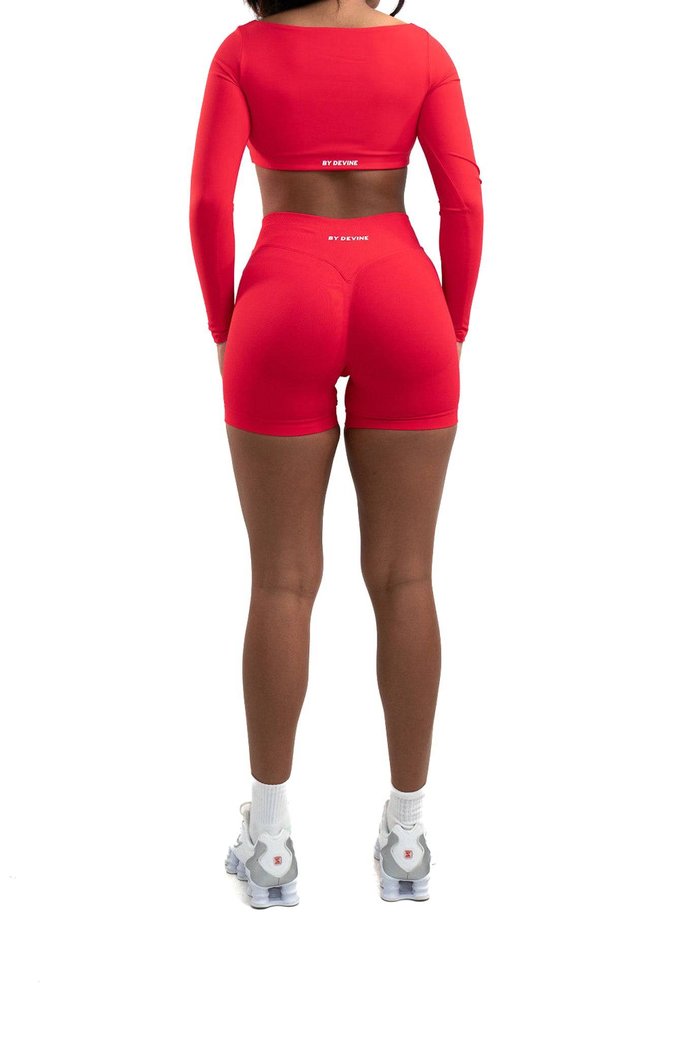 Evolve Seamless Scrunch Shorts - Ruby Red - by devine co