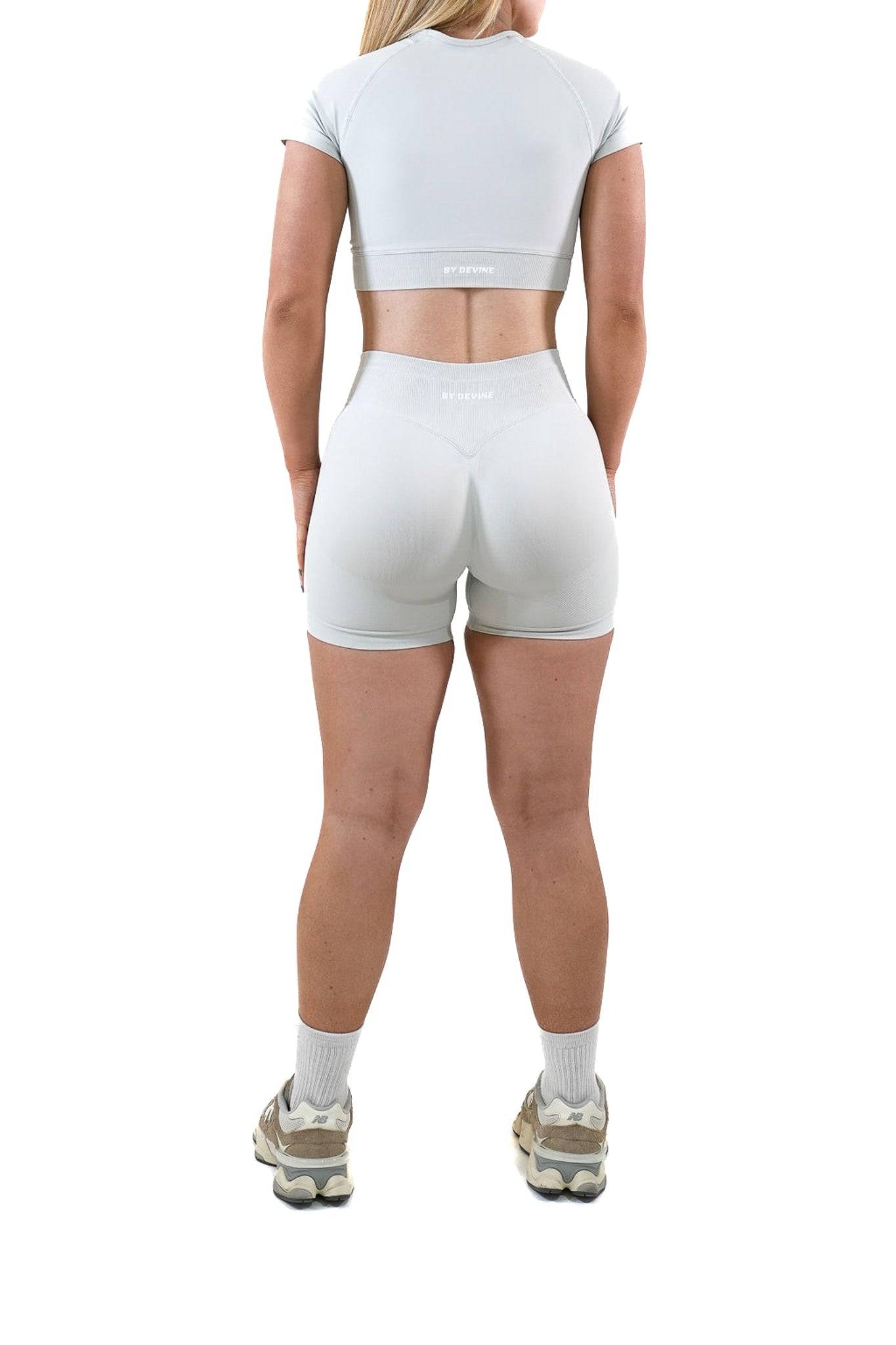Evolve Seamless Scrunch Shorts - Stone - by devine co