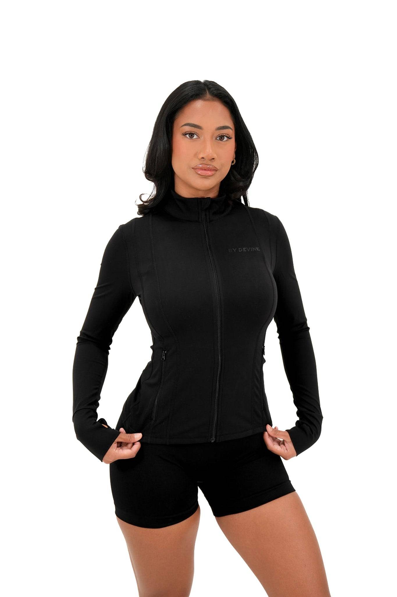 Fitted Jacket - Ebony Black - by devine co