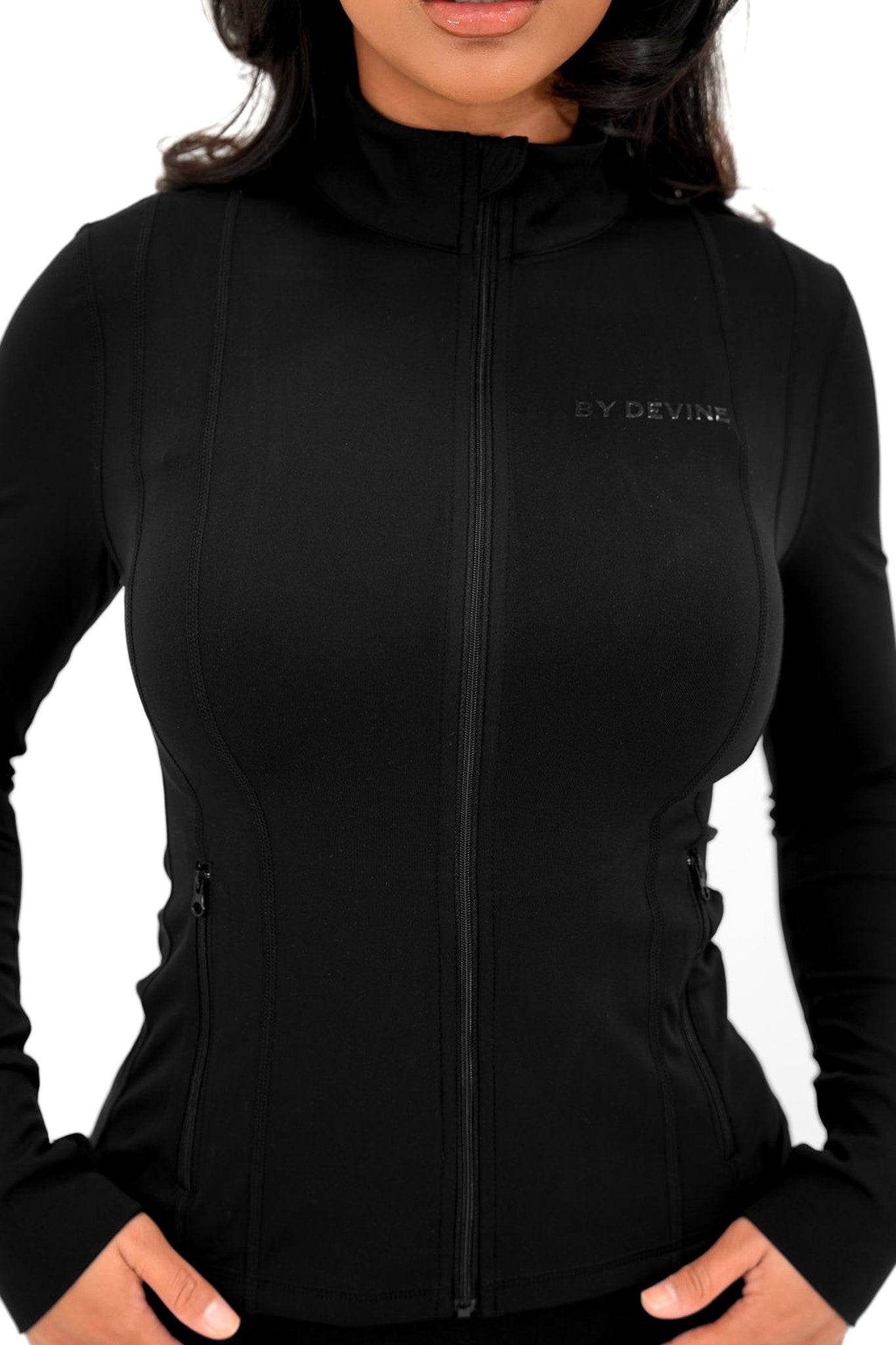 Fitted Jacket - Ebony Black - by devine co