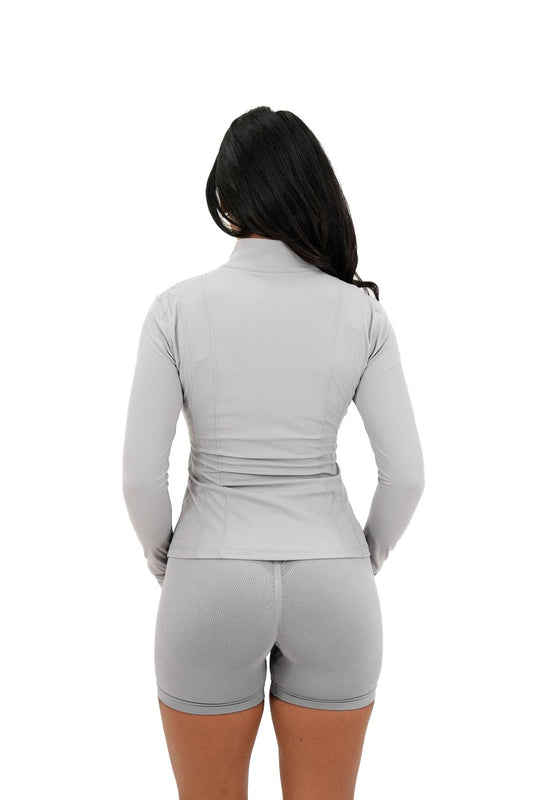 Fitted Jacket - Light Grey - by devine co