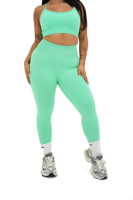 Seamless Sculpt Leggings - Turquoise - by devine co