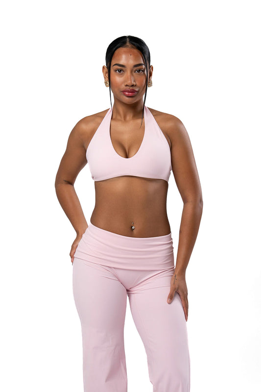 Plunge Halter Crop - Blush (Preorder Dispatching Mid October)