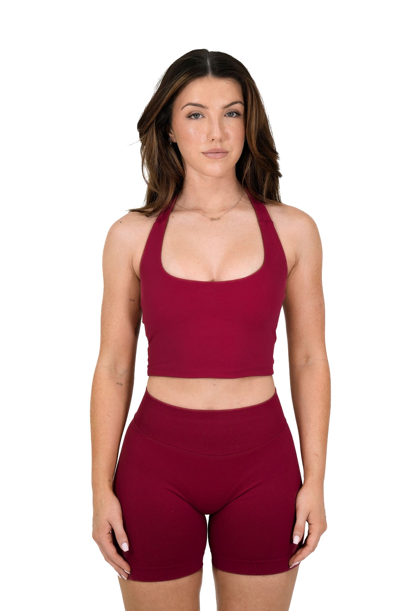 Elevate Halter Singlet - Raspberry