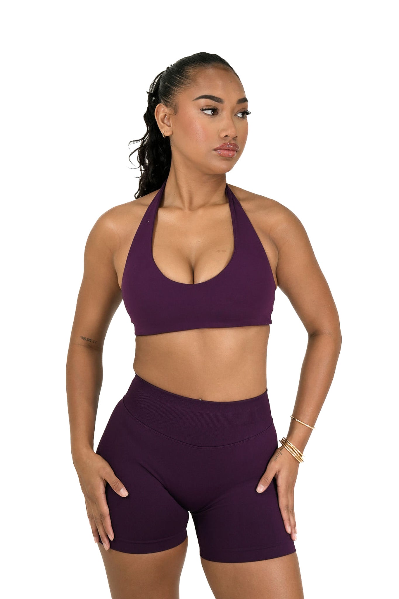 Elevate Halter Crop - Purple