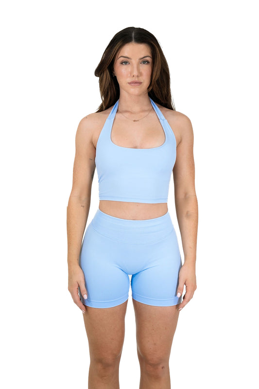 Elevate Halter Singlet - Baby Blue