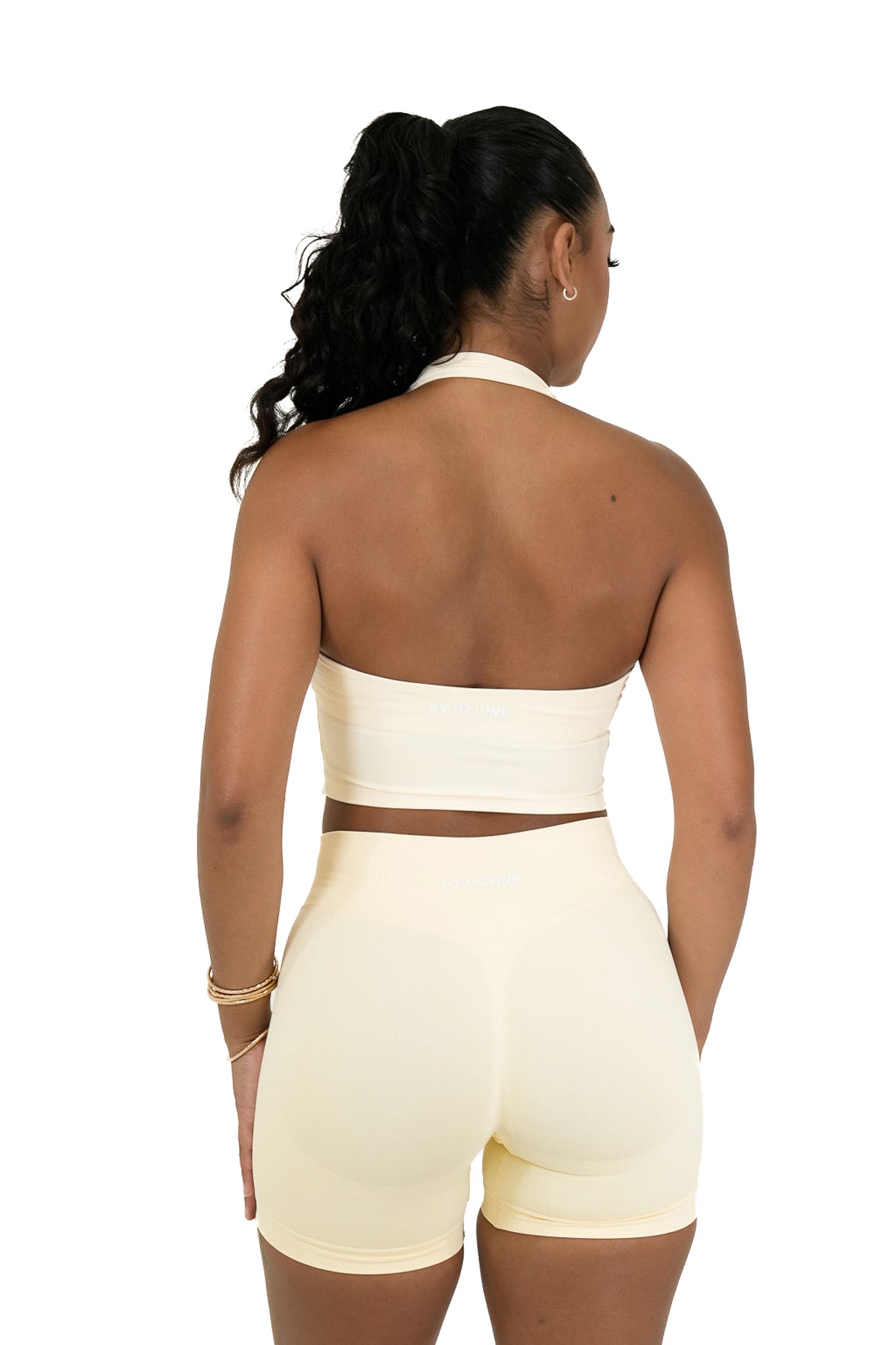 Elevate Halter Singlet - Buttercream