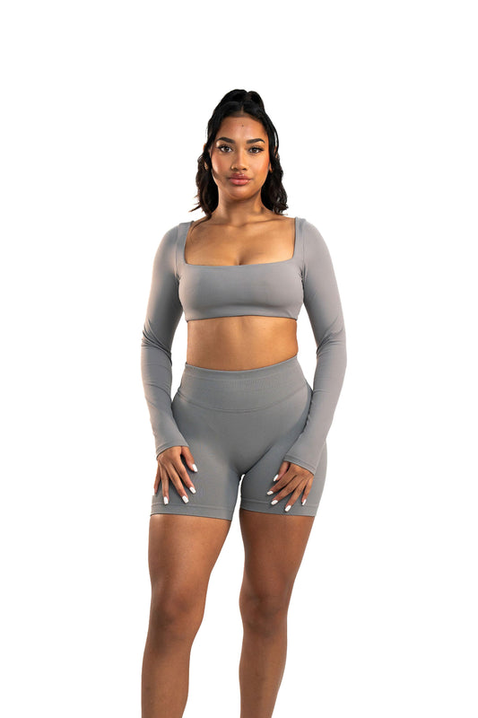 Evolve Long Sleeve Crop - Glacier