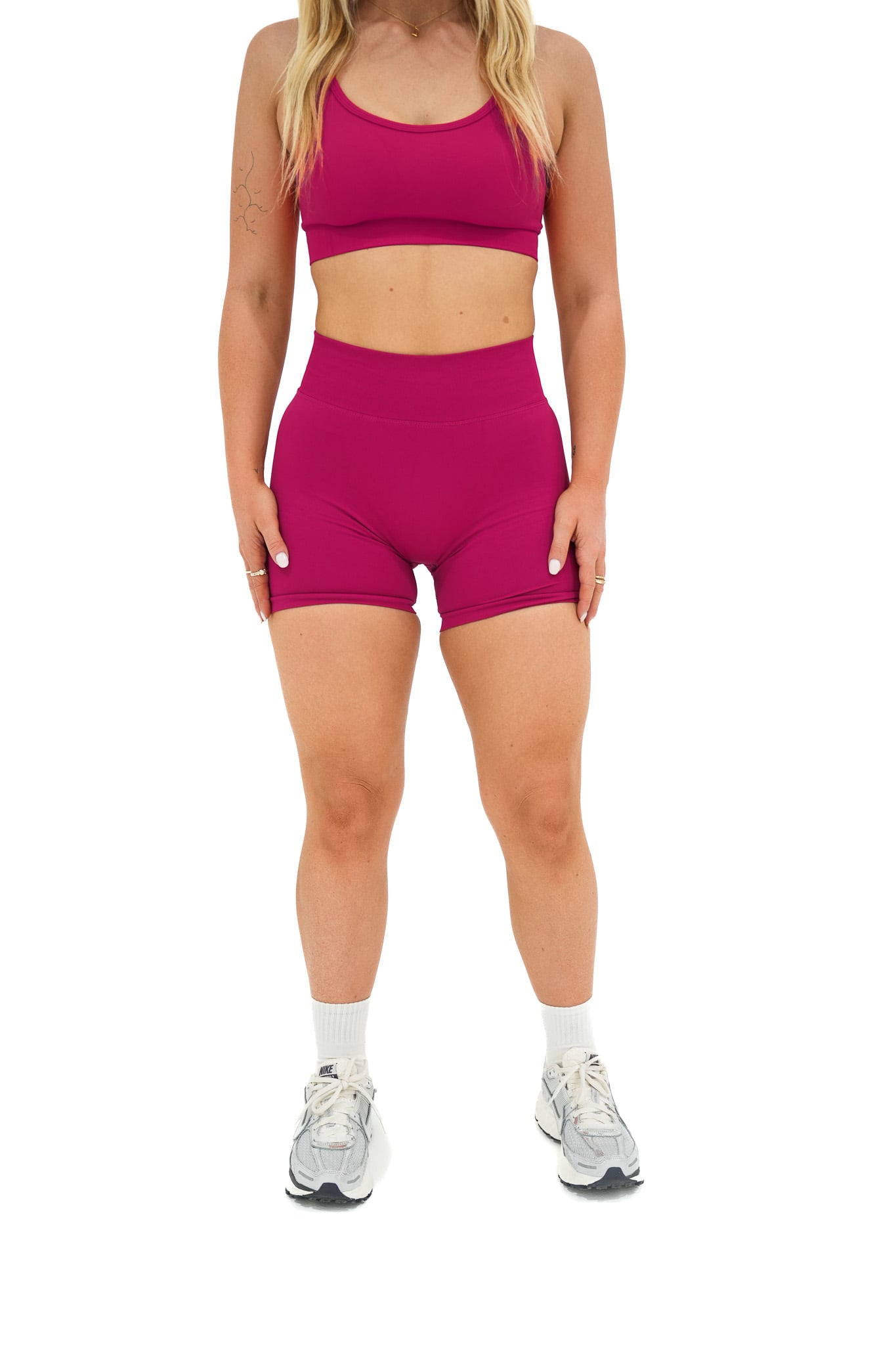 Mini Seamless Scrunch Shorts - Raspberry