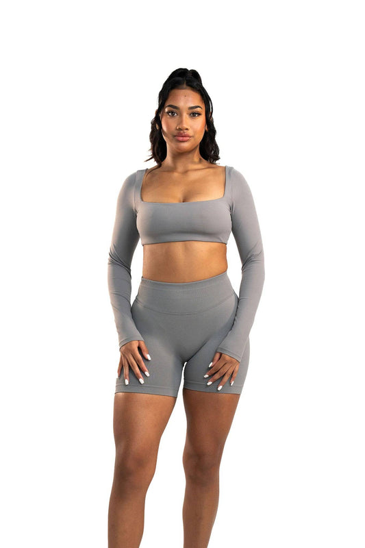 Evolve Long Sleeve Crop - Glacier - by devine co