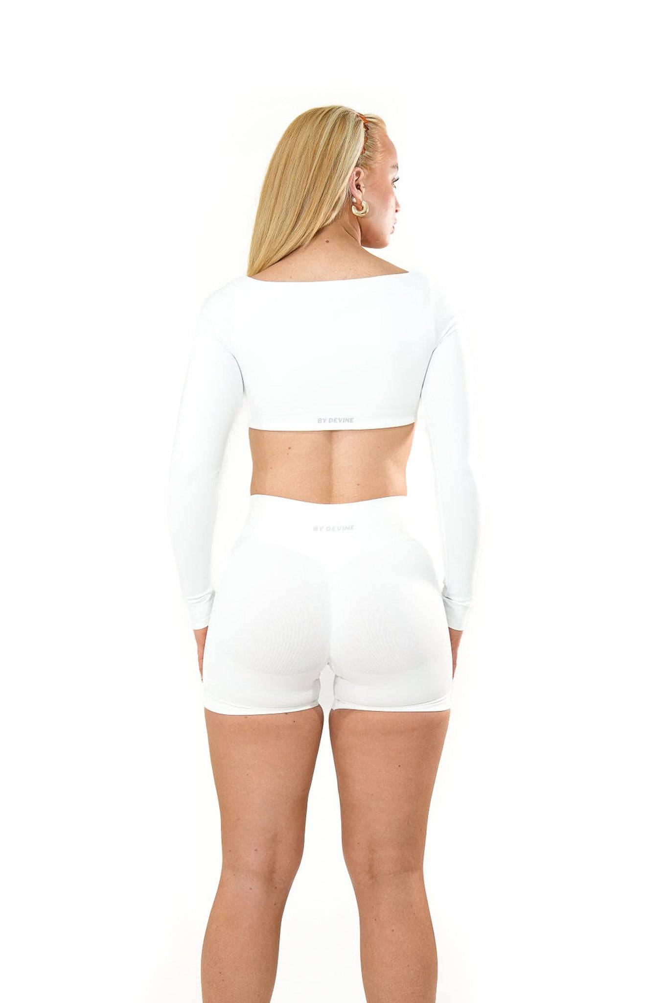 Evolve Long Sleeve Crop - Pure White - by devine co