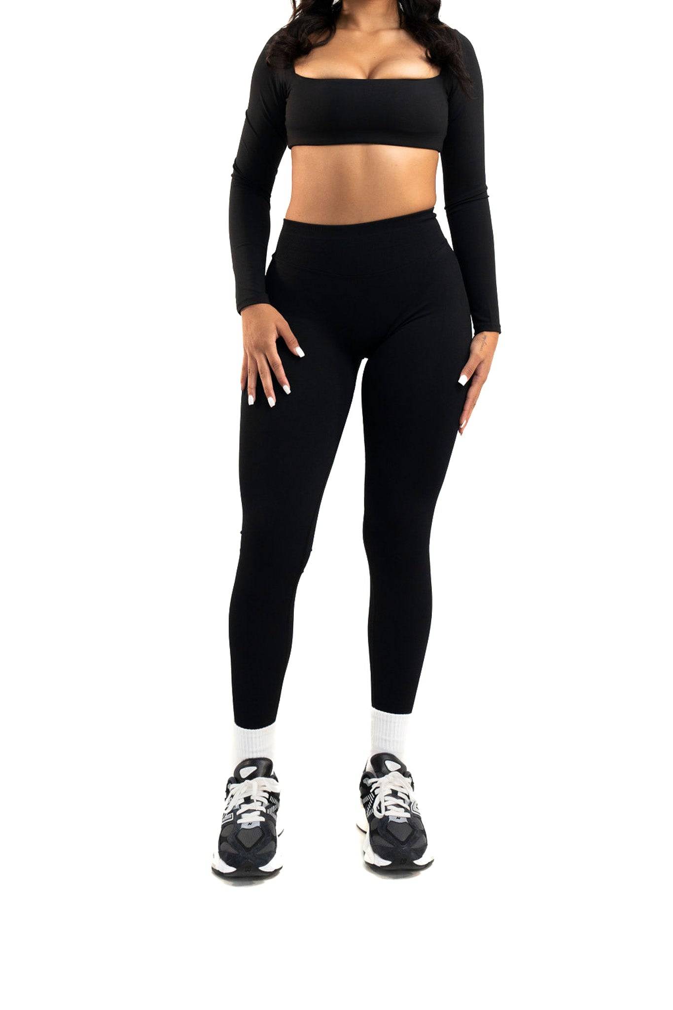 Evolve Seamless Scrunch Leggings - Ebony Black - by devine co