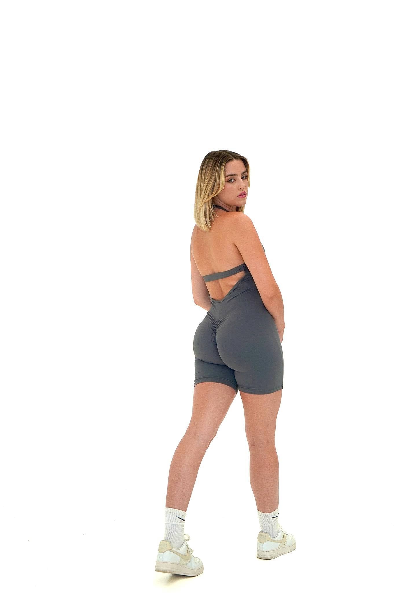 Halter Neck Bodysuit - Space Grey - by devine co