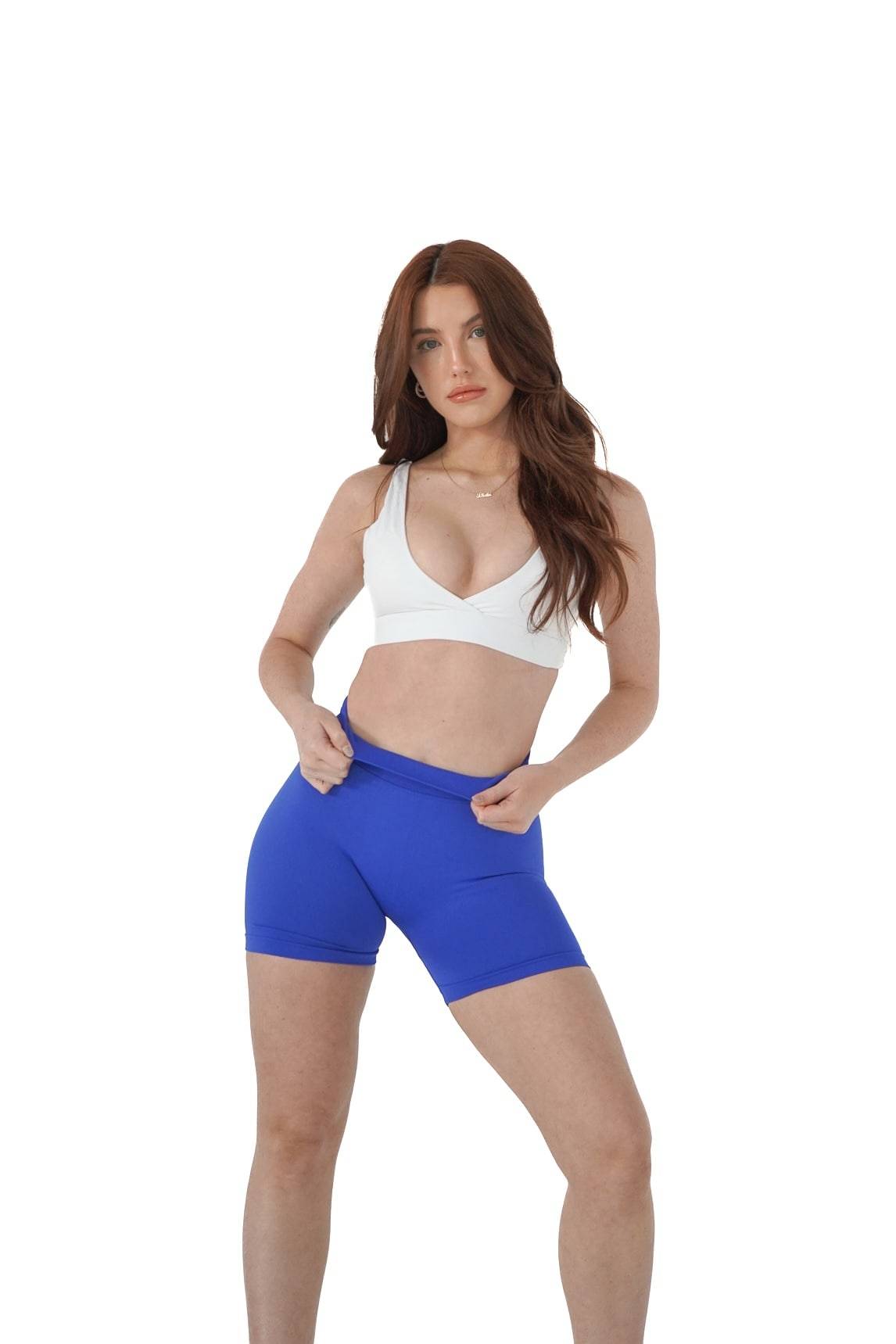 Mini Seamless Scrunch Shorts - Cobalt Blue - by devine co