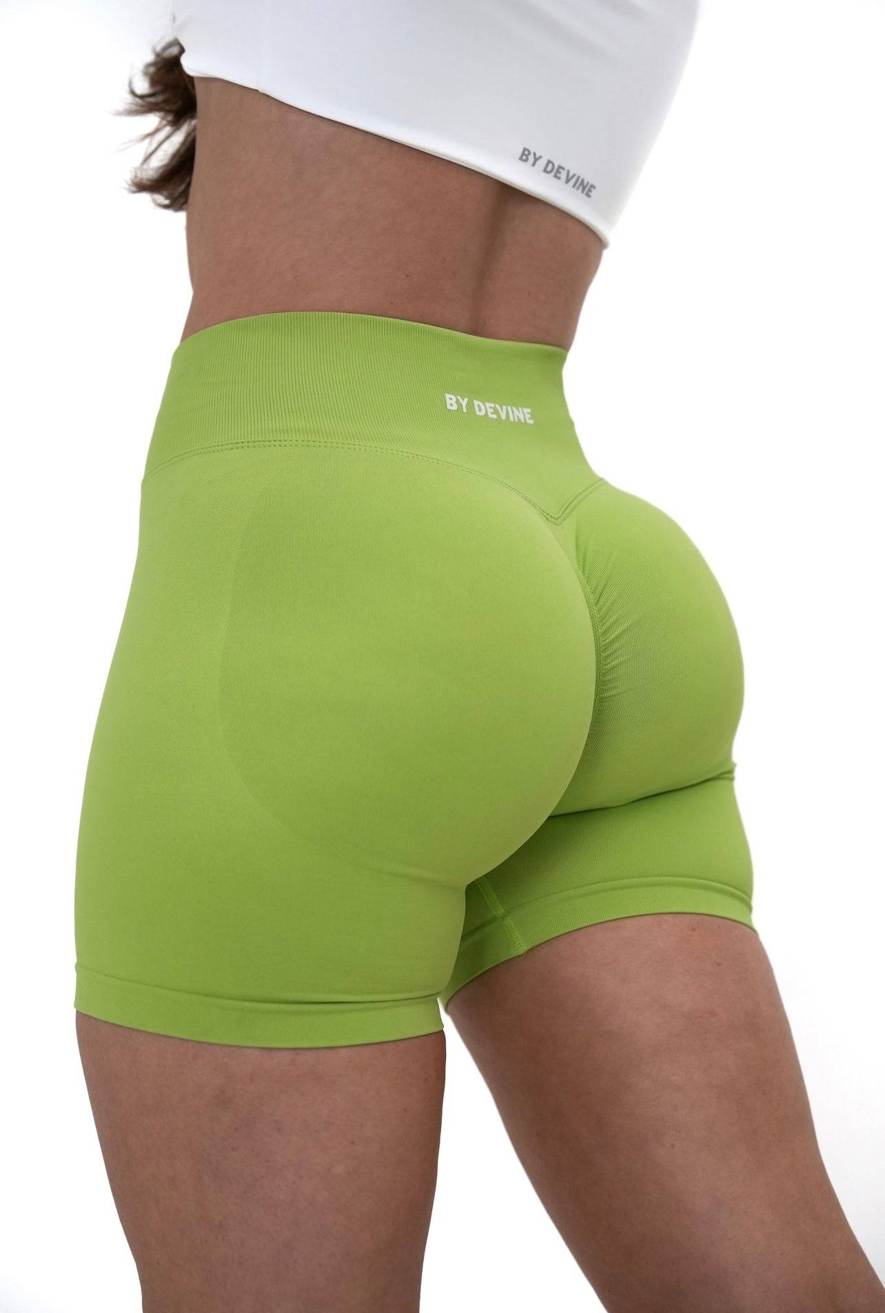 Mini Seamless Scrunch Shorts - Pistachio - by devine co