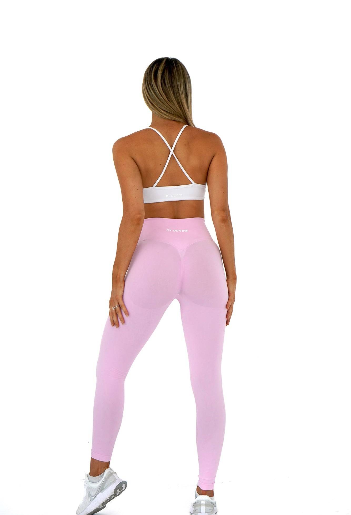 Seamless Sculpt Leggings - Blossom Pink - by devine co