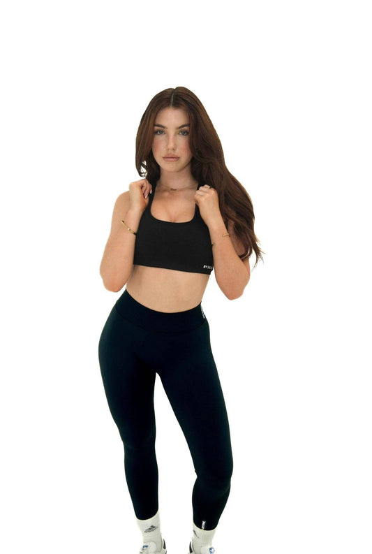 V Sculpt Scrunch Leggings - Ebony Black - by devine co